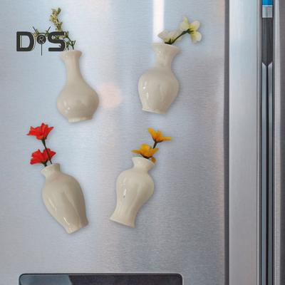Mini-Keramikvase, Kühlschrankmagnet mit künstlicher Blume, für Zuhause, Büro, Küche, Spind, Kühlschrank, 3D-Miniatur-Blumenvase, magnetische Dekoration, Ornament
