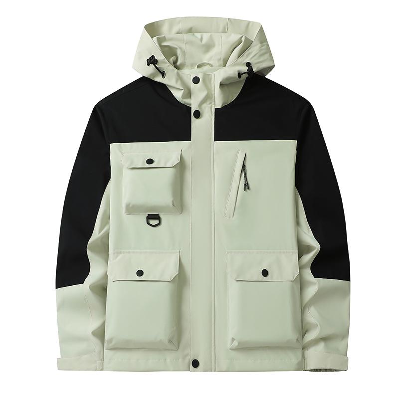 Windproof Outdoor Jacket for Men and Women Same Style Jacket for Men and Women, Multi-bag Mountaineering Suit Trench Coat Sports Jacket
