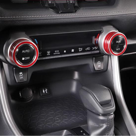 For -2025 Toyota RAV4 Air Condition Knob Button Ring Cover Decor Pair