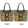  Tribal Sun Pattern Tote Bag Large Capacity Casual Daily Shoulder Handbag for Outdoor Shopping Travel Use