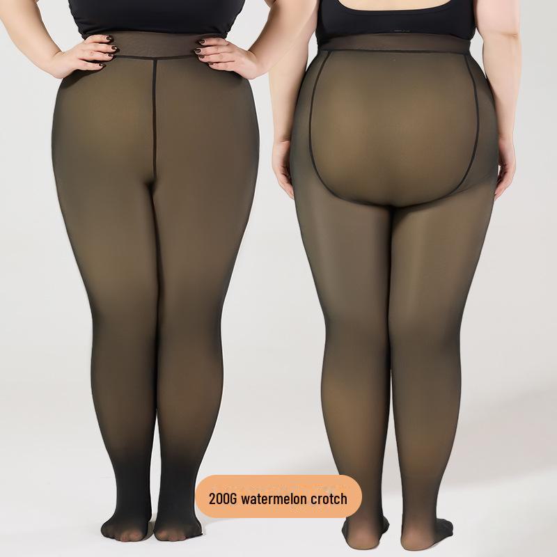 European and American Large Size Black Sheer Silk Leggings - Spring/Autumn Collection, 80g