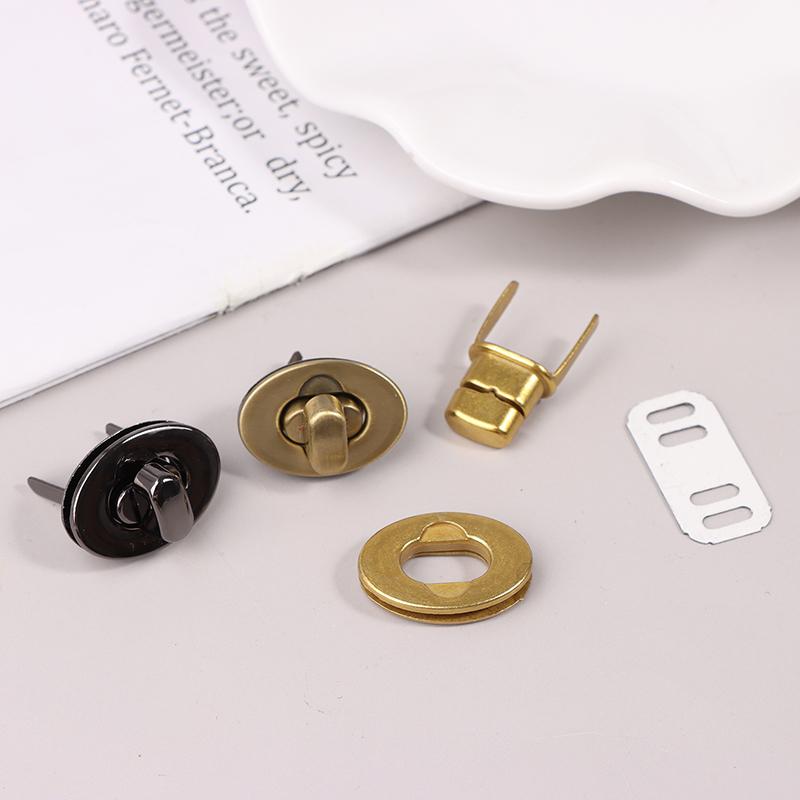 1Pc Metal Oval Twist Lock Durable Clasp Turn Lock For Diy Handbag Bag Purse Luggage Hardware Closure Bag Parts Accessories