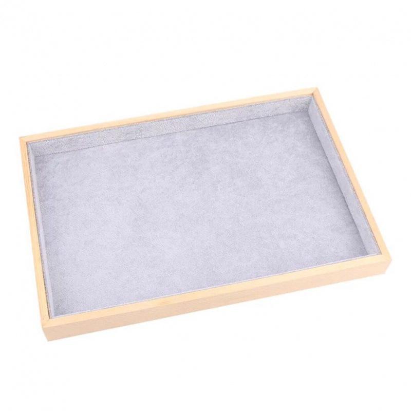 Bamboo Jewelry Display Tray with Velvet Lining for Bracelets & Necklaces