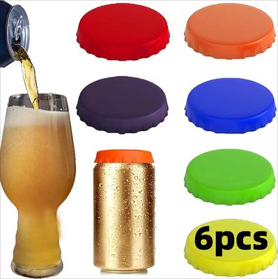 6 Pezzi Coperchi per Lattine di Bevande Riutilizzabili A Tenuta Stagna Adatti a Lattine Standard Coperchi in Silicone per Lattine di Soda Birra Succo Bevande Protettivi