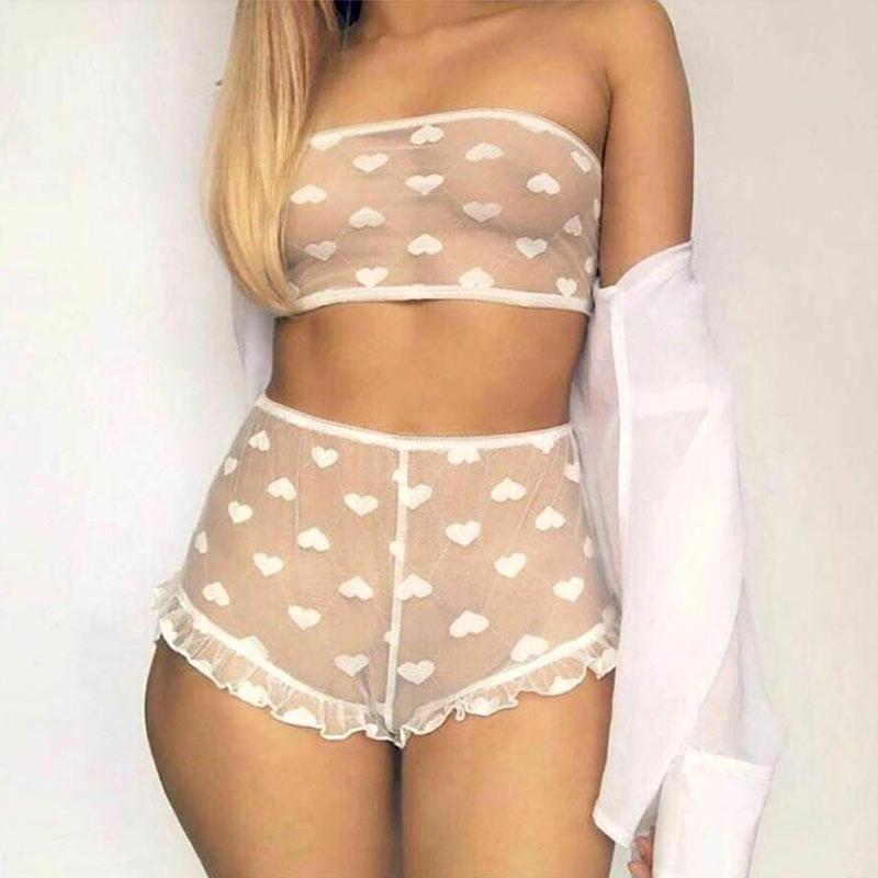 Women Strapless Underwear Hot Girl Bra G-string Sexy Lingerie Erotic Pajamas Transparent Outfits Ladies Porn Set Sex Accessories