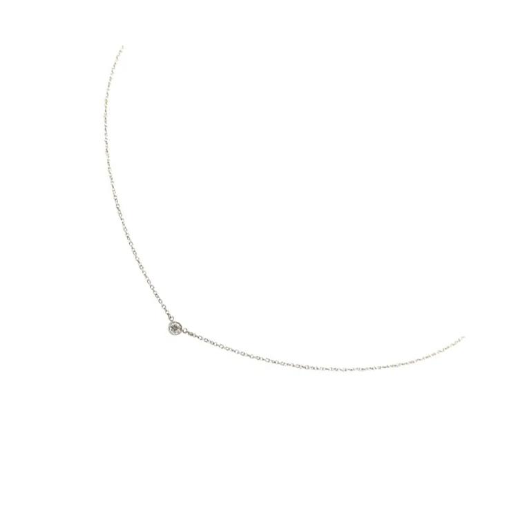 Tiffany & Co.. Logo Graviert Silber Diamant Halskette Damen Halskette RW5MI1UZ7P0KSVAF