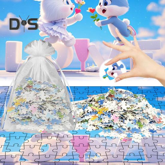 130ks/sada Pár Skládačka Králík Valentýn LÁSKA Zajíček logická hra Děti Dospělí Vzdělávací papírové puzzle Hračka Domácí dekorace