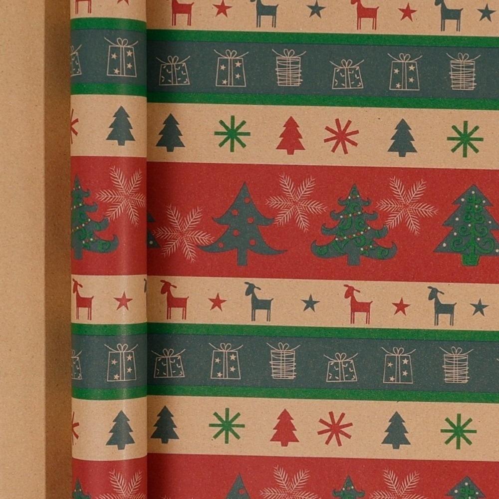 Santa Claus Christmas Wrapping Paper Kraft Paper Present Box Packing Eco-friendly Wrapper  Xmas