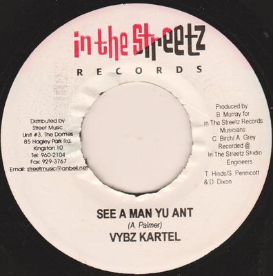 7inch Record VYBZ KARTEL - See A Man Yu Ant NONE In The Streetz  2005 Jamaica Reggae, Ska & Dub Used