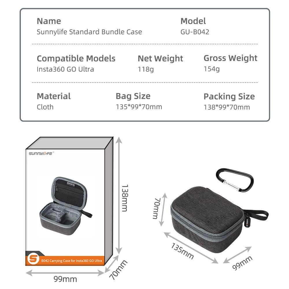 Portable Carrying Case Shockproof Mini Body Handbag for Insta360 GO Ultra Camera Accessories