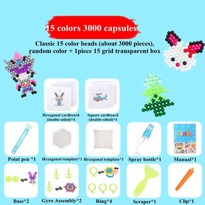 Magiczna woda lepkie koraliki zabawki DIY Aquabeads ręcznie robiony koralik zabawka puzzle edukacyjne dla dzieci Hama Aqua koralik dla dziewczynek chłopców