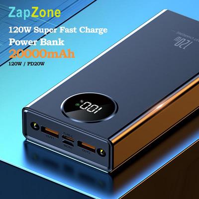 120W Power BankSuper Fast Charging 20000mah Ultralarge Capacity For Mobile Power External Battery For Iphone Xiaomi Samsung