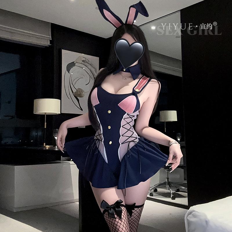 Yiyue Original Erotic Underwear Sexy Cute Bunny Onesie Cos Lace-up Uniform Temptation Set 1111