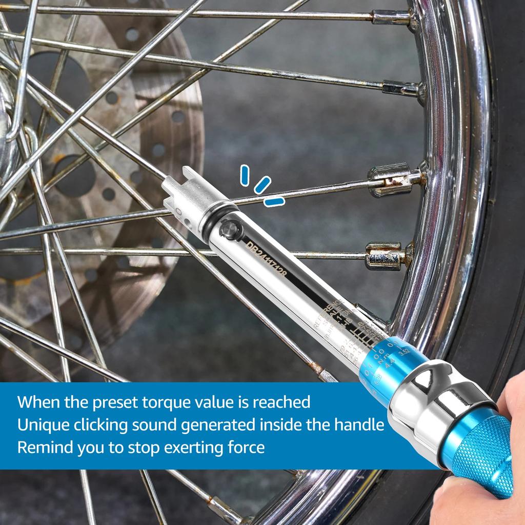Spoke Torque Wrench Reliable Steel Torque Wrench Set Portable 2-10 NM Spoke Tightening Torque Tool for Motorcycle Bike