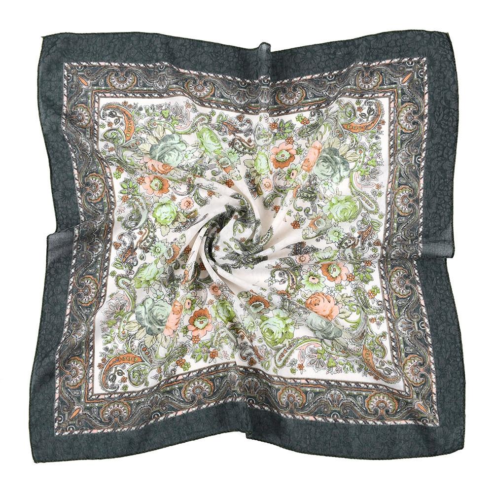 70*70cm Women Russian Floral Print Square Bandana Handkerchief Headband Scarves