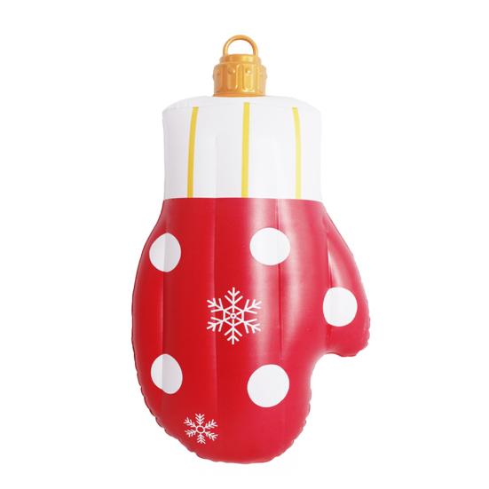 Christmas Inflatable Decoration Blow-up Xmas Tree Glove Decoration Reusable Inflatable Hanging Christmas Ball for Outdoor Indoor Festive Decor