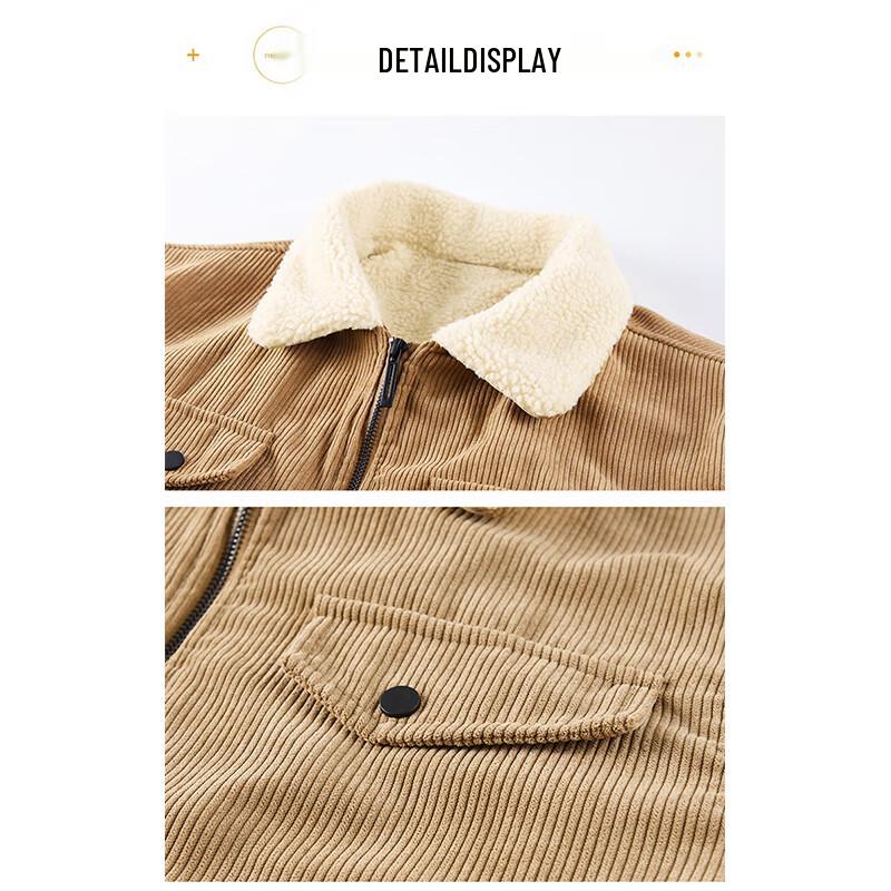 Mao Ren Men's Corduroy Casual Warm Jacket