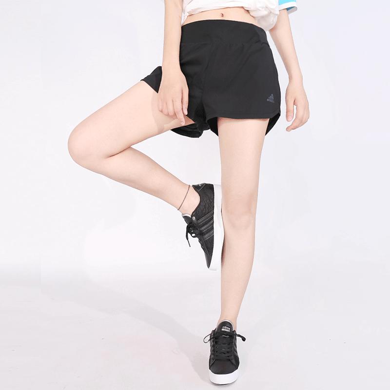 Adidas Womens Sports Series Soft Skin Logo Three-Quarter Casual Shorts Women Shorts Black BK1706