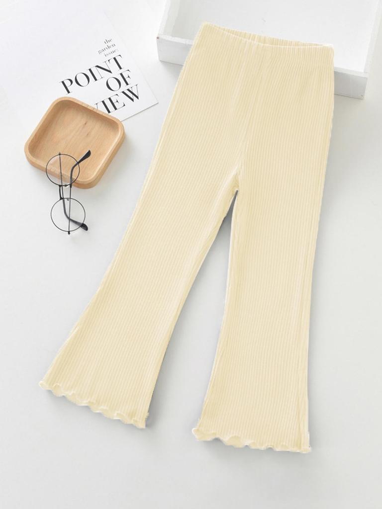 Ribbed Bell Bottom Pants for Infants and Girls - European and American Style, Four-Season Wear