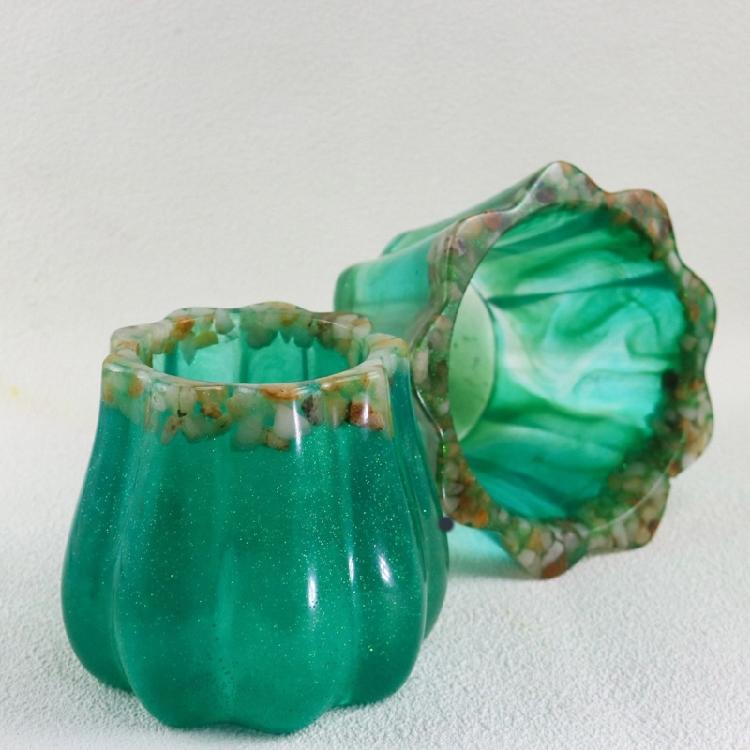 Waved Flower Pots Silicone Mold Crystal Epoxy Resin Plaster Candle Ornaments Mold