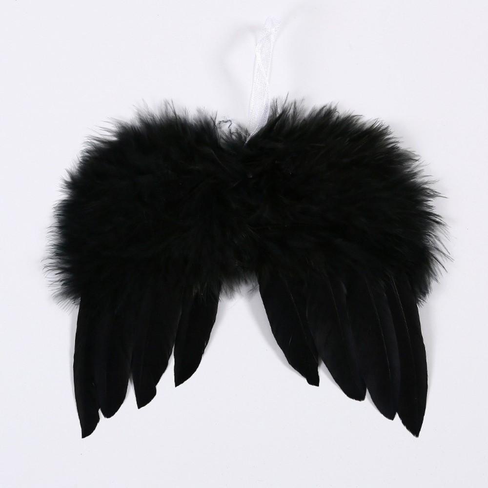 5Pcs White Feather Angel Wings Hanging Christmas Tree Ornaments Christmas Tree Decor