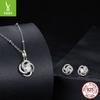 Classic Four-Leaf Clover D-Color Moissanite Stud Earrings Necklace Set S925 Sterling Silver, Light Luxury And Elegant Style