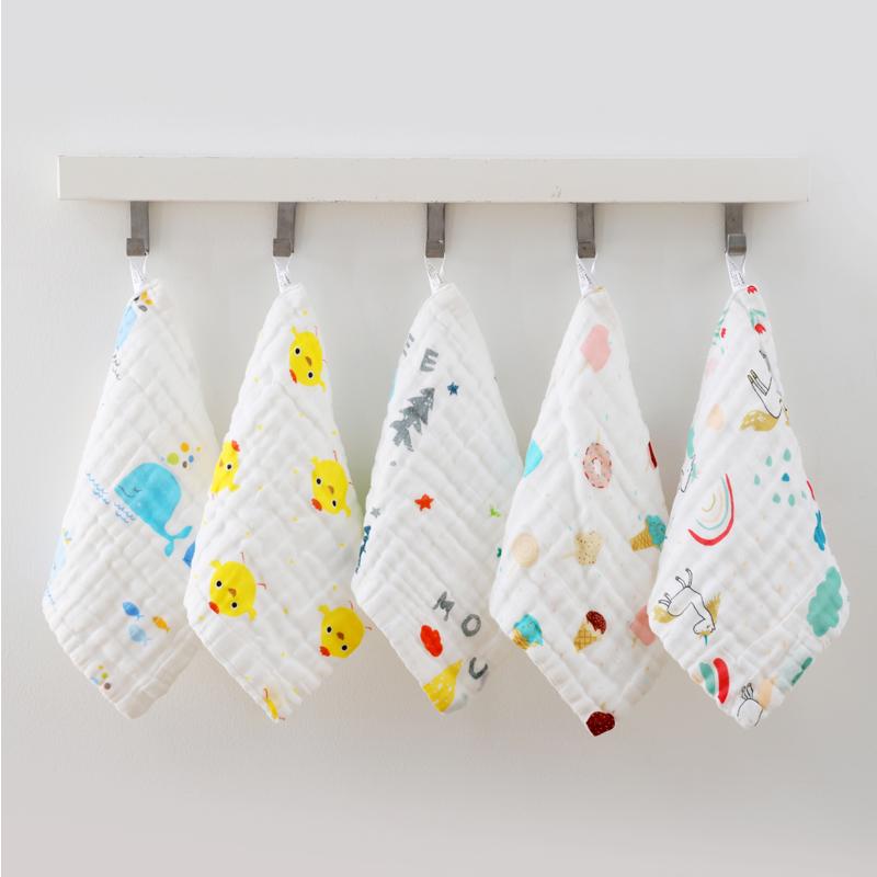 Набор детских шестислойных марлевых полотенец из чистого хлопка: Салфетка для новорожденных и детей, полотенце для лица, носовой платок и слюнявчик.