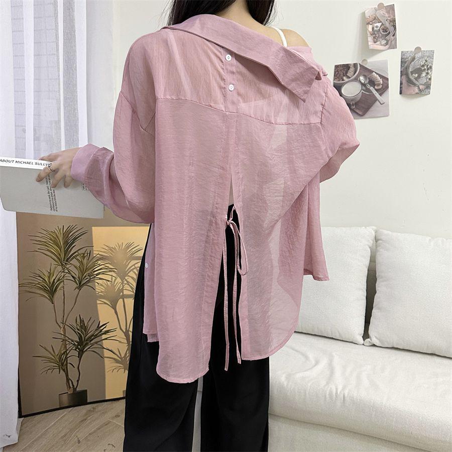 Women's Korean Style Long Sleeve Summer Sun Protection Cardigan - Breathable, Loose, Versatile Outerwear Top
