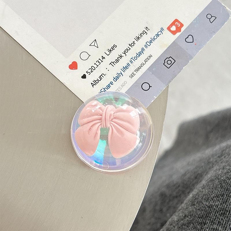 

Wind Girl Heart Flower Bow Bear Transparent Airbag Mobile Phone Holder Paste Desktop Watch Chasing Drama
