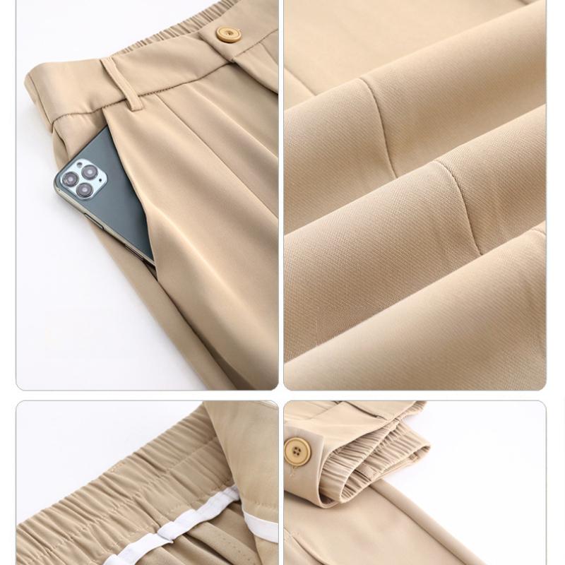Suit Slit Flared Pants for Women Spring Autumn Summer New High Waist Slimming Draped Casual Pants