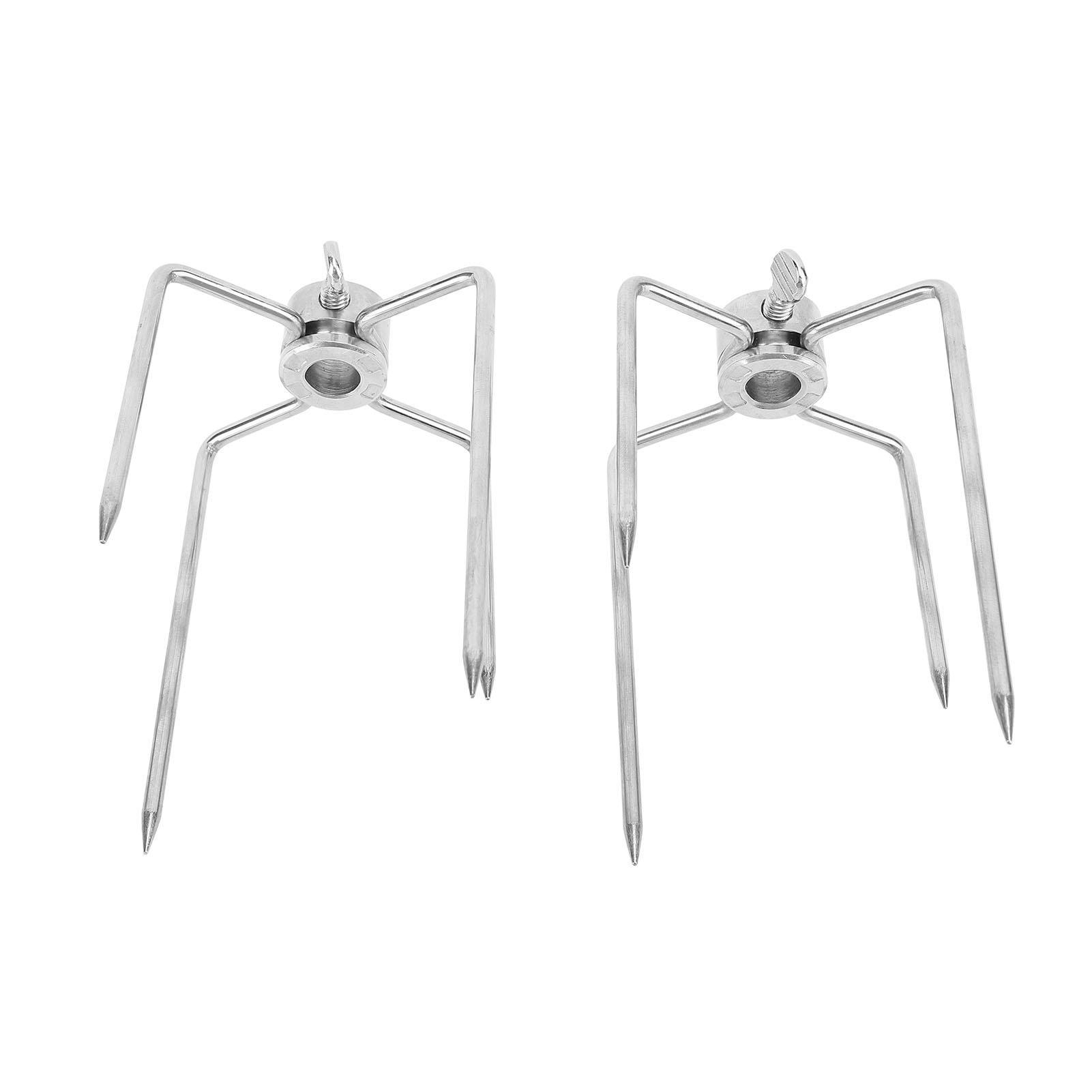 

2Pcs Rotisserie Meat Forks, Stainless Steel Grill Rotisserie Spit Rod Forks with 4 Claws for Roasted Chicken Lamb Steak Electric BBQ Fork Accessories