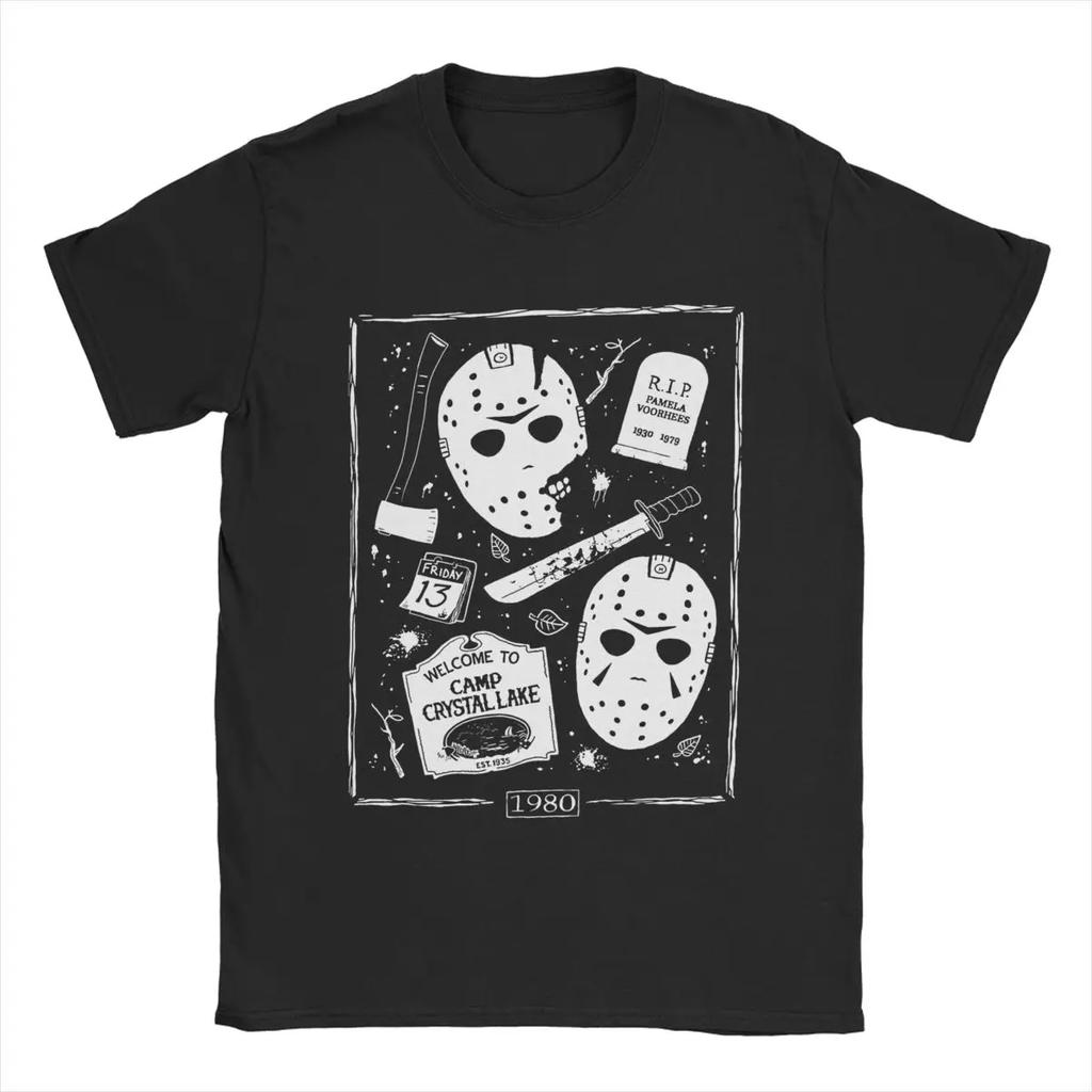 Men Welcome Campers Horror Movie T Shirts 100% Cotton Clothes Awesome Short Sleeve Round Collar Tee Shirt Original T-Shirts