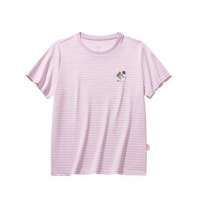 Lifestyle Series Short Sleeve Knitted Top Summer 2026 T-Shirt Women Tops Pink White 962628101-1