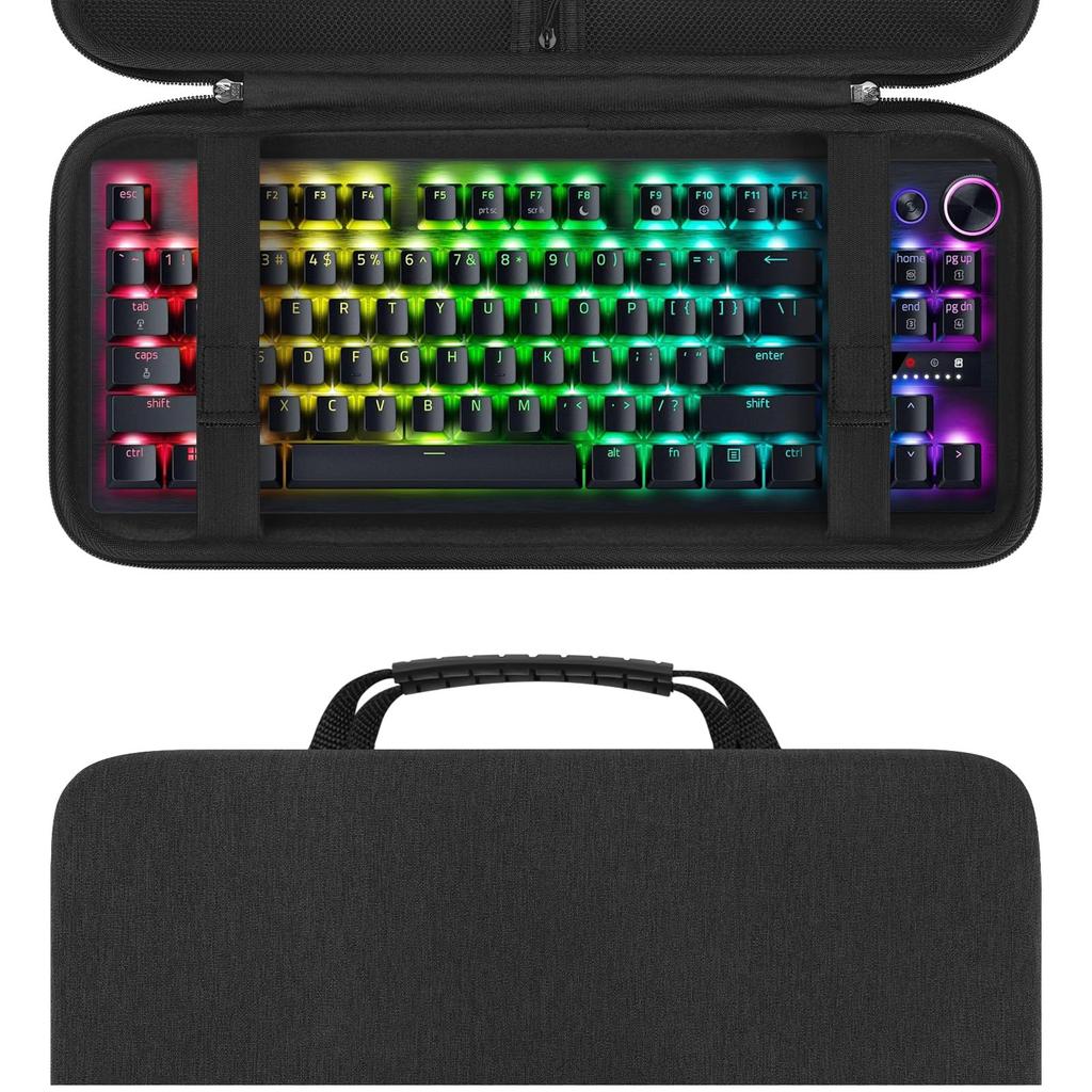 Linkidea TKL Tenkeyless Keyboard Hard Travel Case, Computer 87-Key WirelessWired Keyboard Carrying Case Protective Storage Box Bag, Compatible with