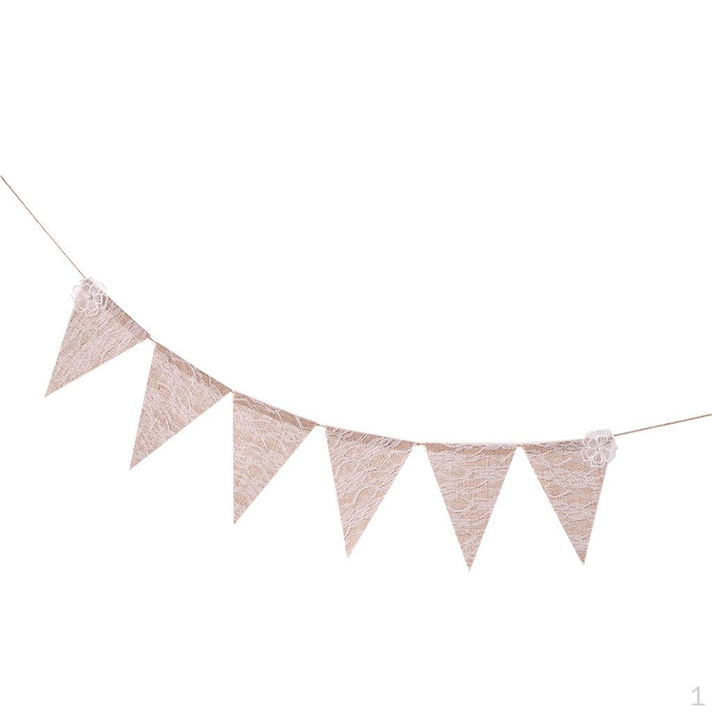 

Hessian Burlap White Pennant Bunting Banner Wedding Decoration