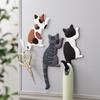 Ny mote Søt Kreativ Multifunksjon Katt Magnetisk Veggmontert Krok Kjøleskapsklistremerke Kjøleskapsmagnet Dekor Henger Holder Krok
