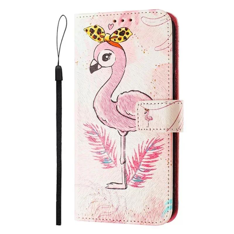 A22 Leather Phone Case For Samsung Galaxy A22 A32 A12 A42 A52 4G A72 A52s 5G Flip Cover Wallet Magnetic Painted Cases Cat Flower