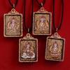 Qinghai Thangka Pendant: Eight Protectors Series, Semi-Hand-Painted Double-Sided Amulet with Guardian Deity.