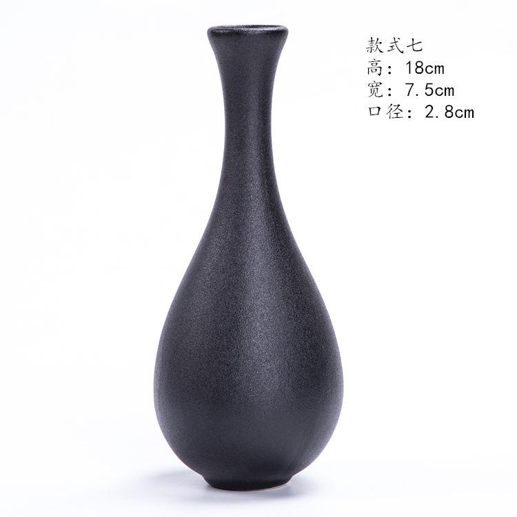 Hand Painted Ceramic Vase Zen Guanyin Bottle Chinese Style Buddha Altar Decoration Blue Glaze