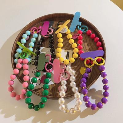 Rainbow Bead Mobile Phone Lanyard, Retro Bead Mobile Phone Lanyard, Suitable for Mobile Phones, Luggage Accessories