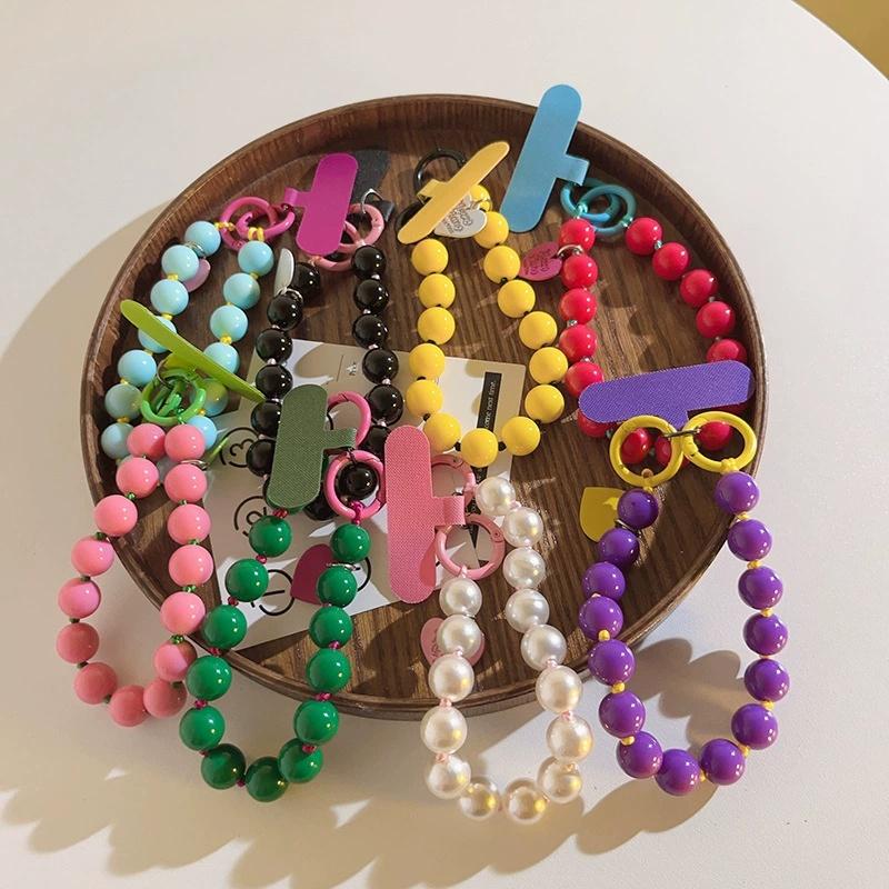 Rainbow Bead Mobile Phone Lanyard, Retro Bead Mobile Phone Lanyard, Suitable for Mobile Phones, Luggage Accessories
