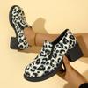 Large Size Single Shoes Women's Autumn New Pointed Leopard Print Casual Thick Heel Single Shoes