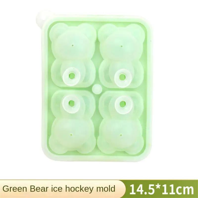 4 Grid 3D Little Bear Shape Silicone Ice Mold Little Bear Ice Block Mold Household Ice Cube Mold Kitchen Gadgets