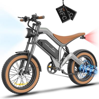 Elektrofahrrad DYU M20 20" Fat Tite 1000W Motor Doppelte Hydraulikbremse 48V 18,2AH Vollgefedert Elektrofahrrad für Erwachsene 7 Gänge Mit NFC Maximale Tragfähigkeit 150kg