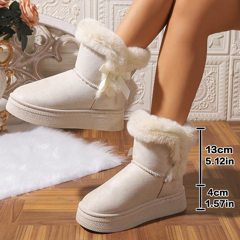 Fashion Faux Fur Winter Snow Boots Woman Non Slip Thicken Plush Ankle Boots Women 2025 Thick Bottom Warm Cotton Padded Shoes Female
