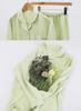 Kaituck Family Women's Relaxed Pajamas, Loungewear, Soft Korean Style, Muted Color, Open Front, Long Sleeves, Spring/Autumn (M, Light Green)