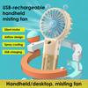 Ventilateur à brumisation Yousheng Design Escargot Dessiné Moteur Silencieux Mini Ventilateur Portatif de Table avec Refroidissement par Brouillard d'Eau Rechargeable par USB Portatif