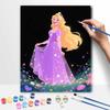 Disney Oil Painting Hand Painting Coloring Painting Handmade Diy Home Decoration Gift Princess Purple Dress Fantasy Art