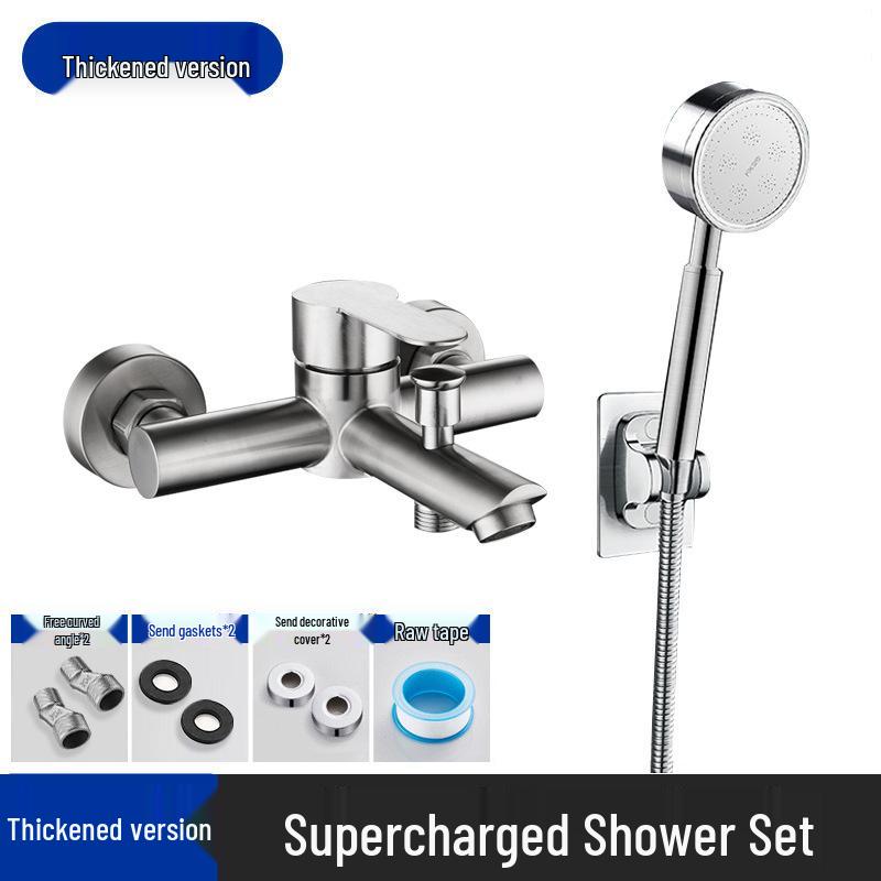 Stainless Steel 3-Function Shower Faucet Set with Concealed Hot/Cold Mixing Valve