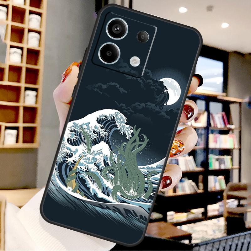 Japanese Wave Anime Dragon For Xiaomi Redmi Note 13 Pro 9 10 11 12 14 15 Pro Plus Case For Redmi 15 12C 13C 14C 10C 15C
